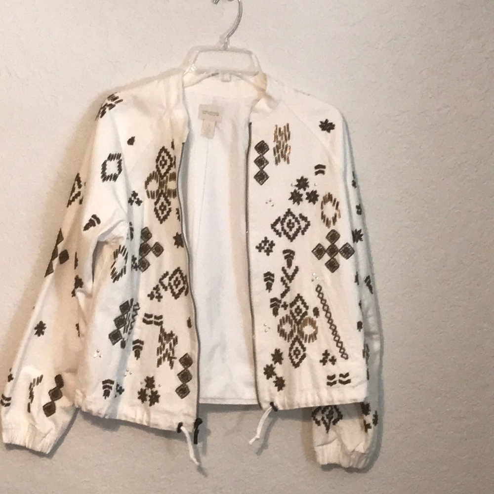 Chico’s beaded bomber  jacket